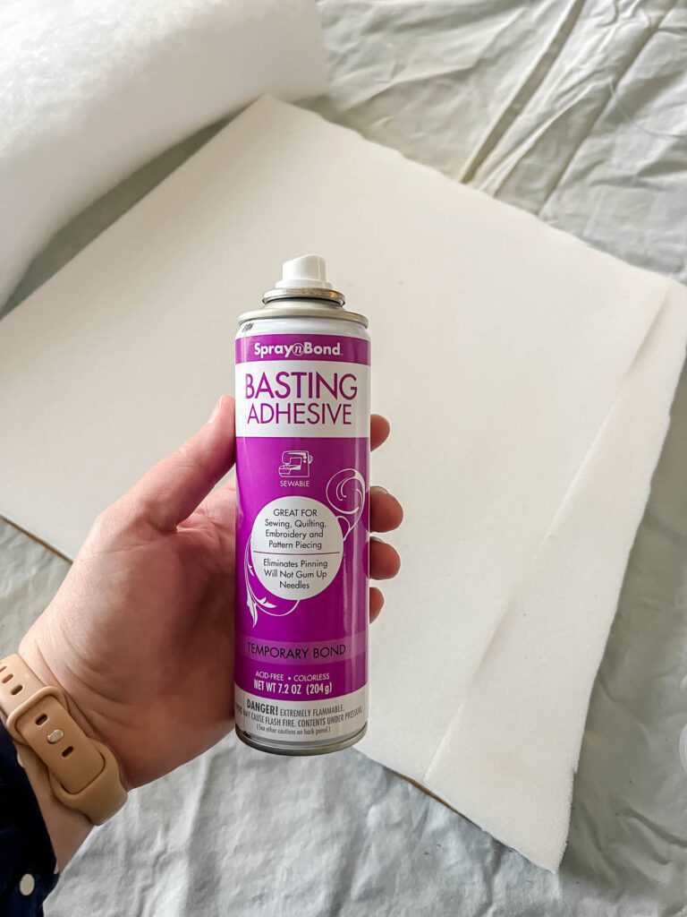 Basting adhesive to hold layers together