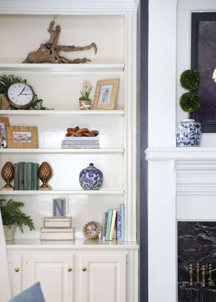 Spring Bookshelf Decor