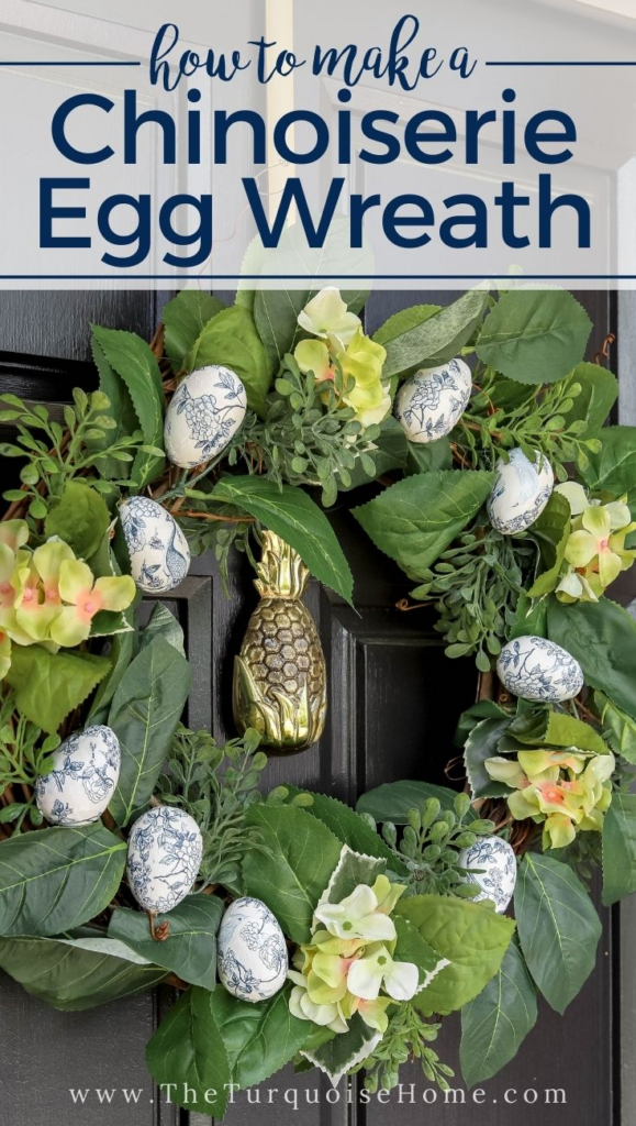 DIY Chinoiserie Egg Wreath for Spring