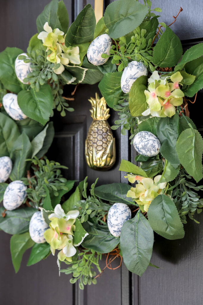 DIY Chinoiserie Egg Wreath for Spring