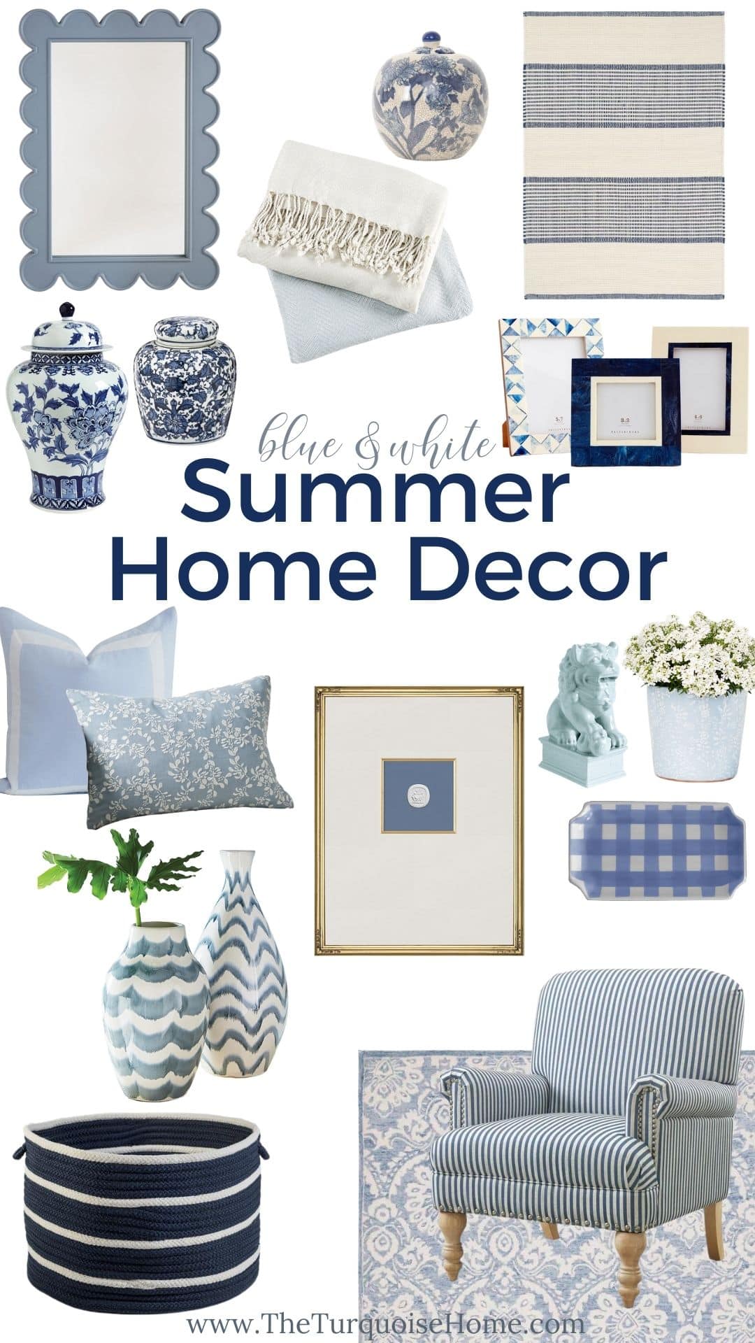 Summer Blue & White Home Decor