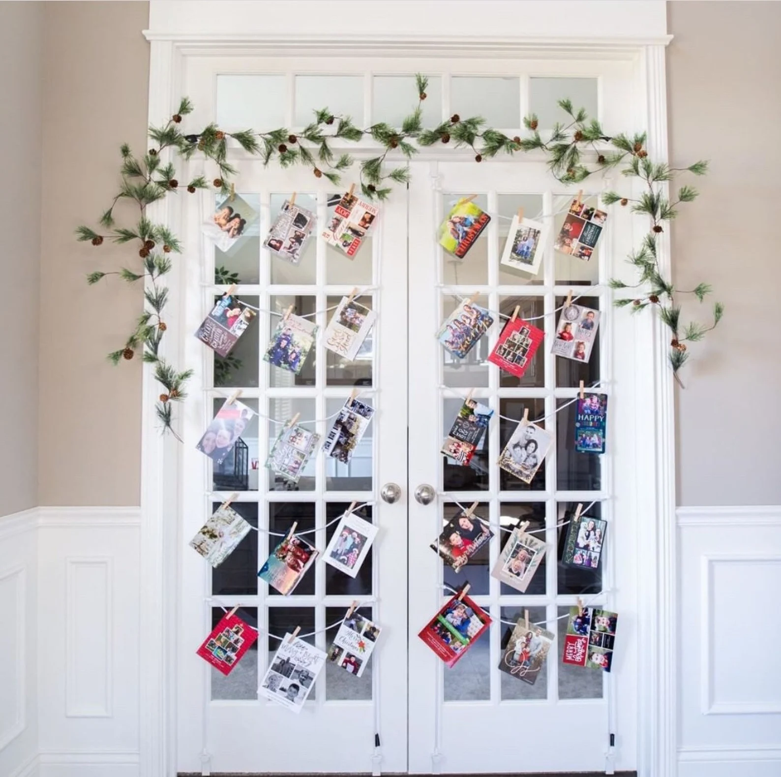 Over-the-door Christmas card holder