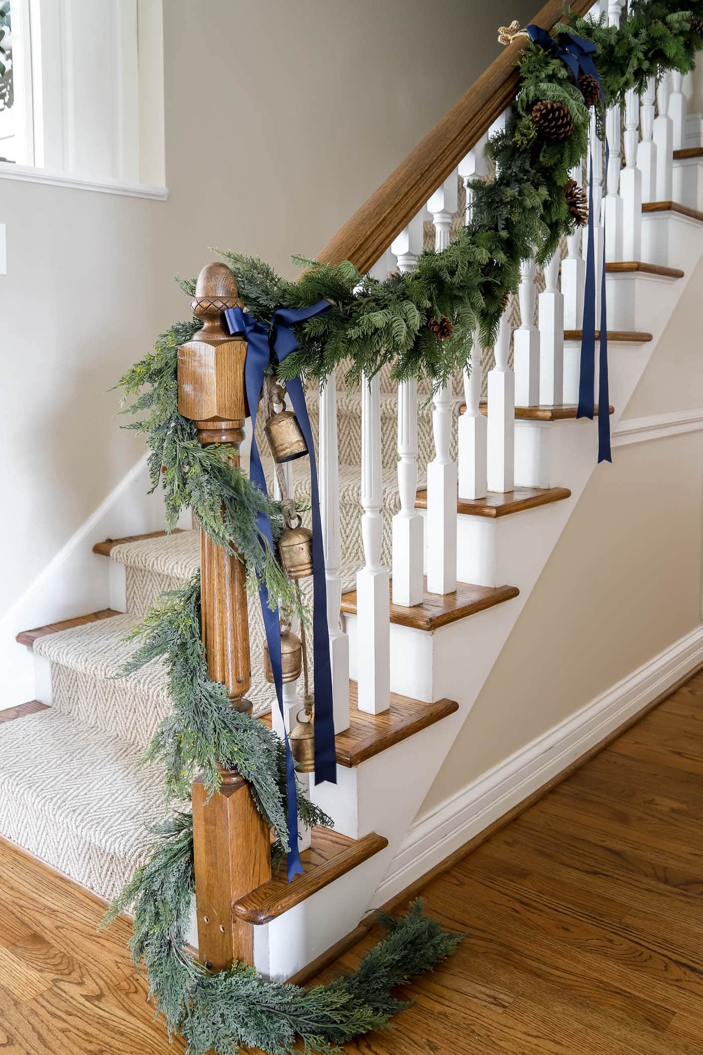 Staircase garland deals with lights