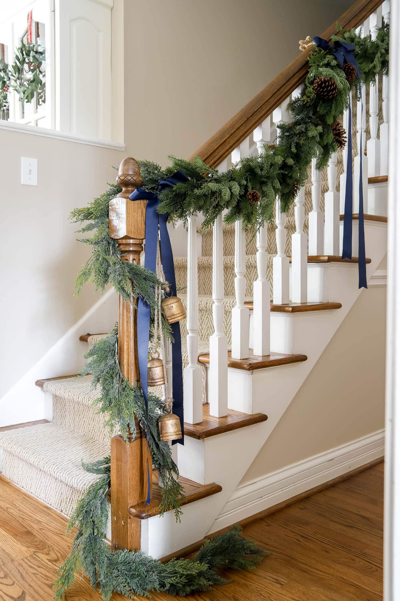 How To Hang Garland On the Stairs