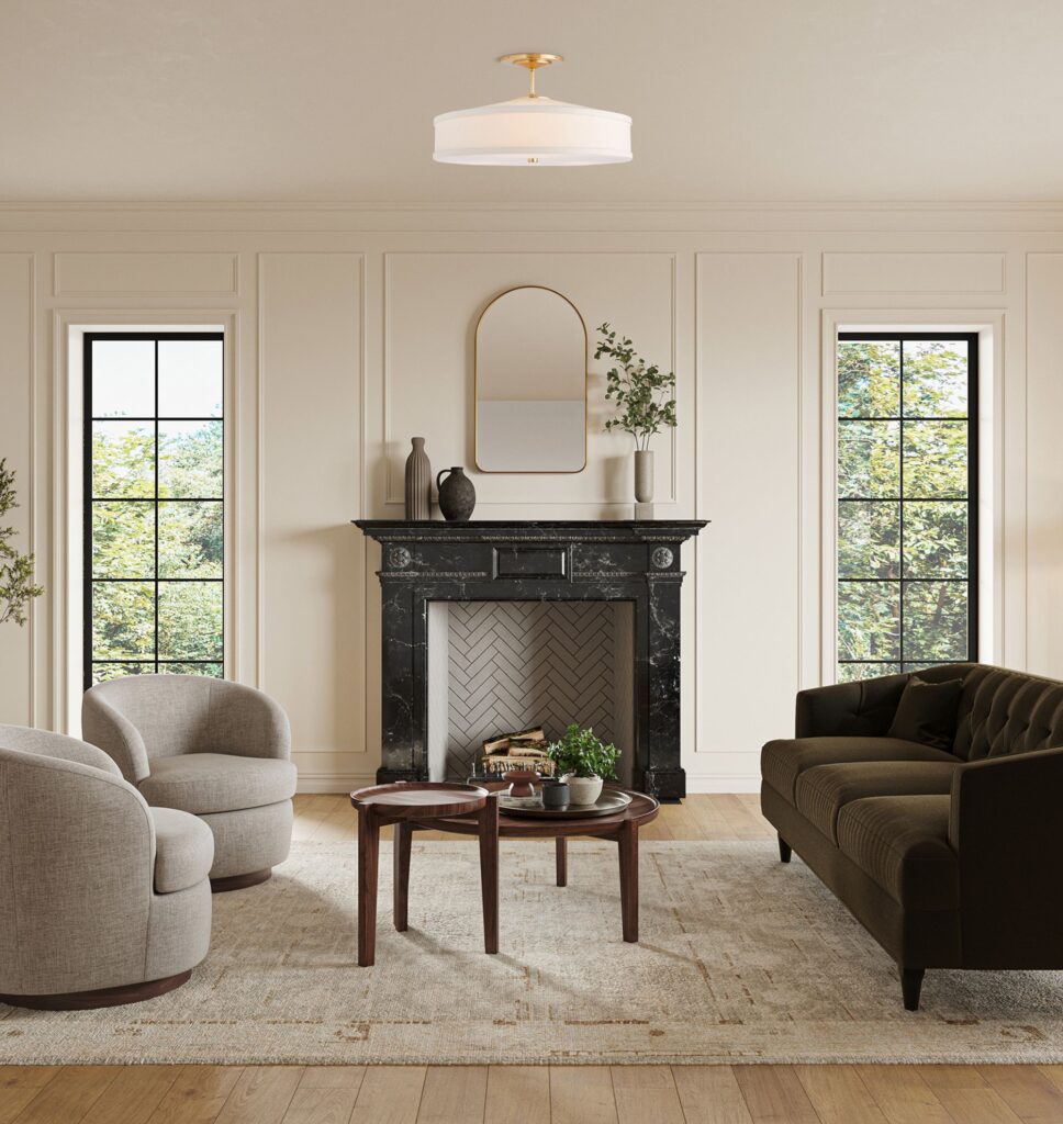 winston semi flush mount light