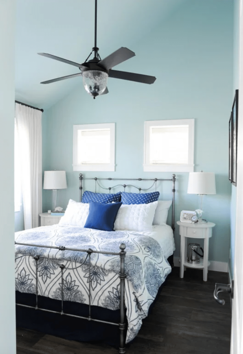 muted blue bedroom from Maria Killam