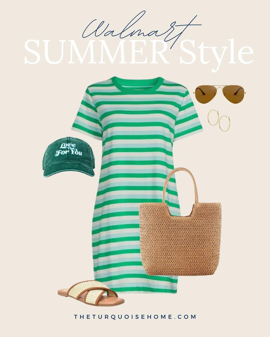 Striped summer dress fashion from Walmart