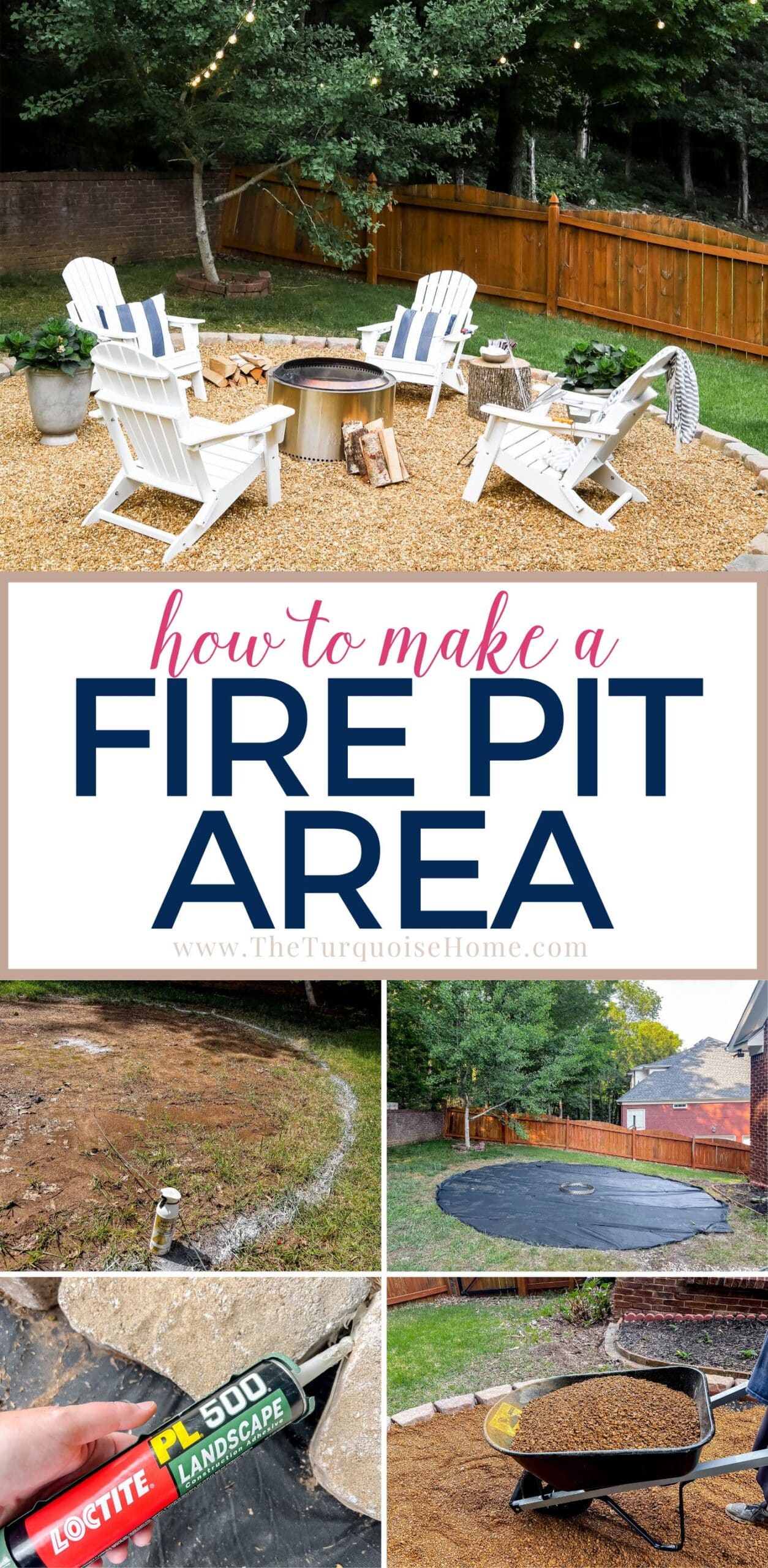 DIY Fire Pit Area with Pea Gravel The Turquoise Home