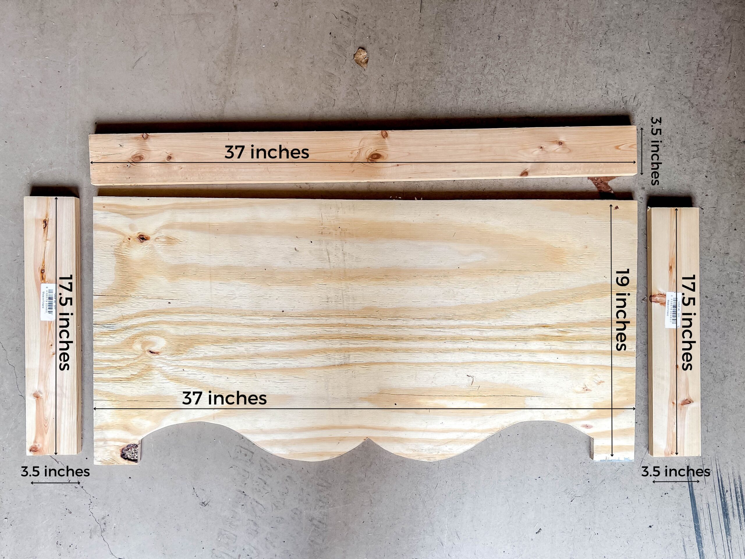 DIY cornice boards with measurements