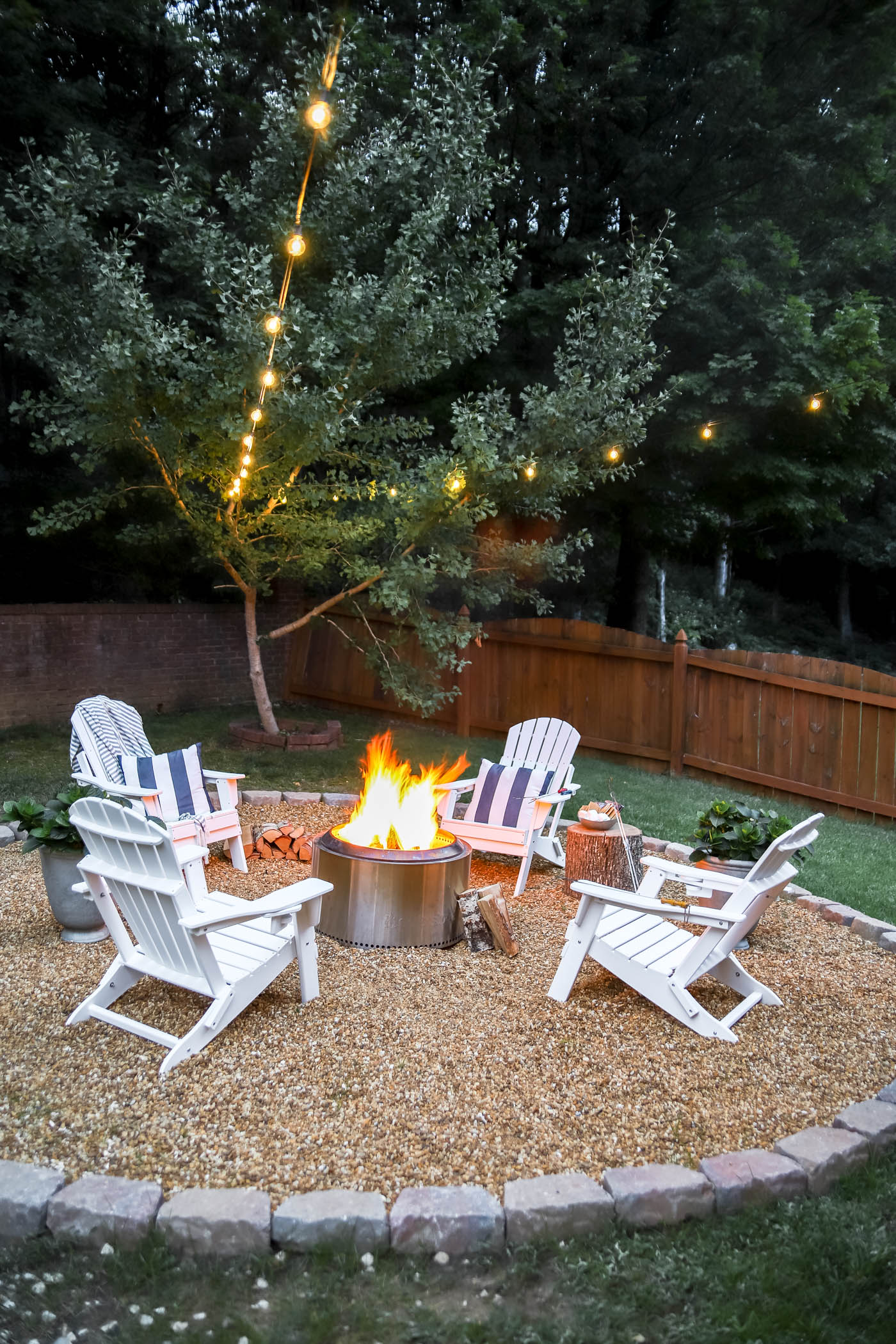 DIY Fire Pit Area with Pea Gravel