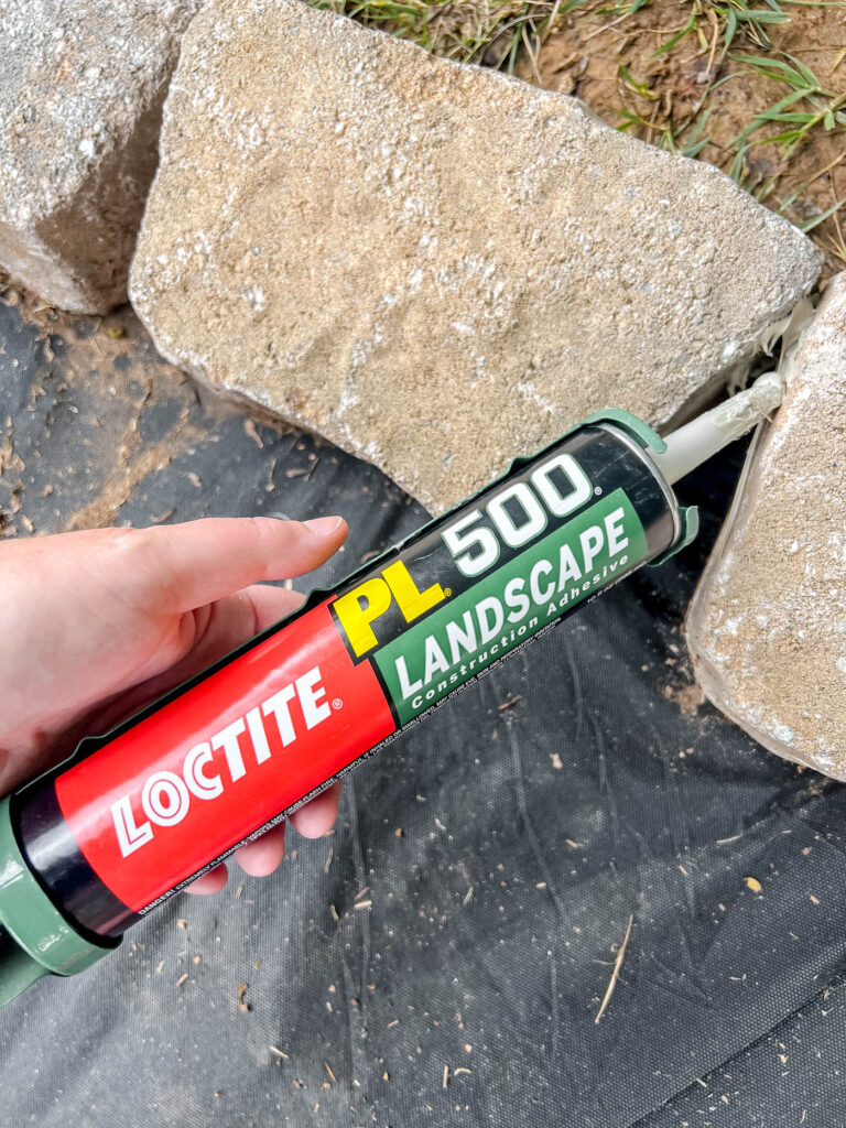 construction adhesive for fire pit stones