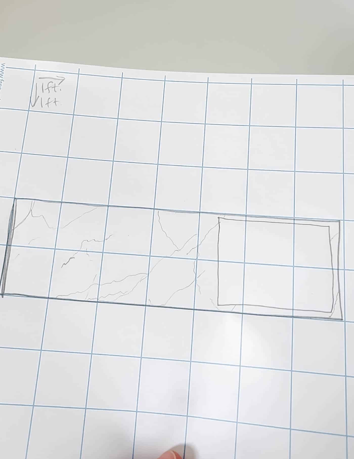 My graph paper drawing of marble countertop paint ideas