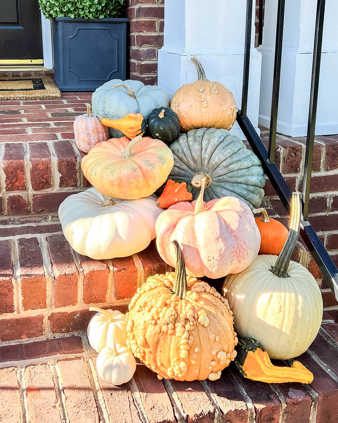 pumpkins on front porch