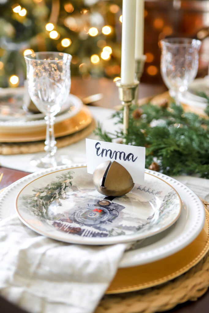 Brass Bell Place Card Holder