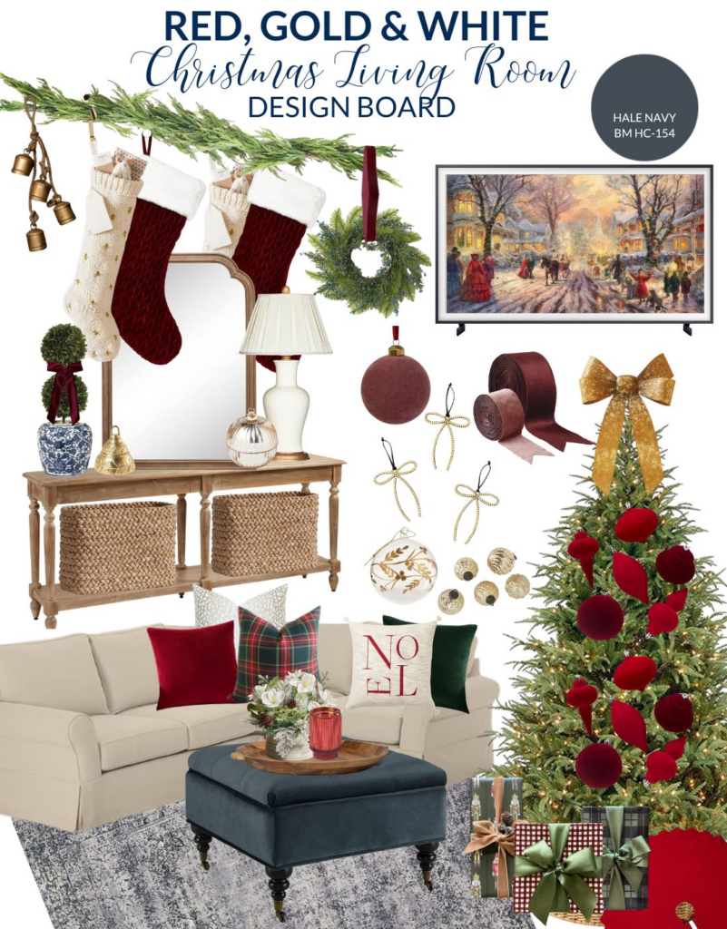 Red, White and Gold Christmas Decor