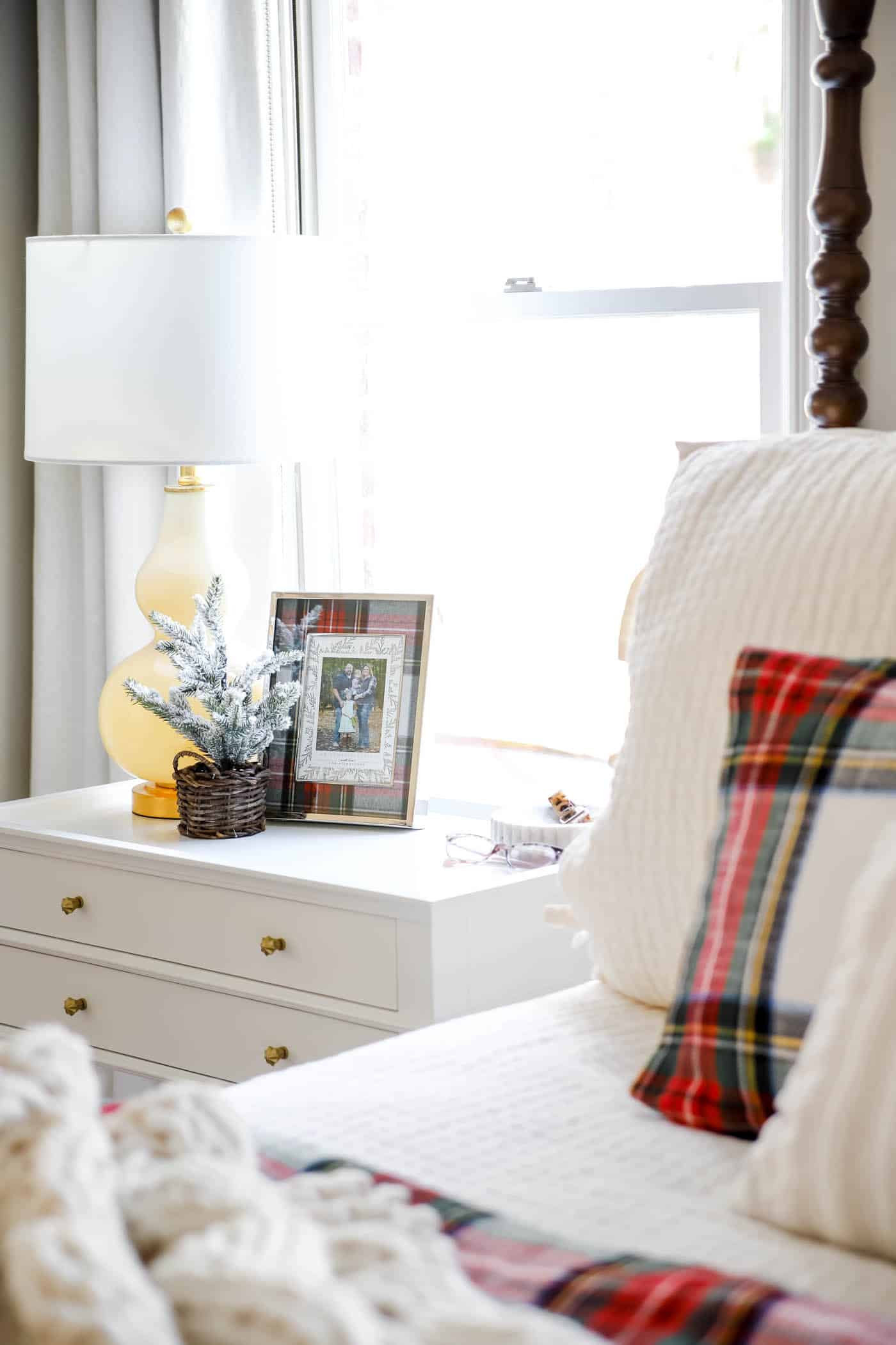 Christmas nightstand decor