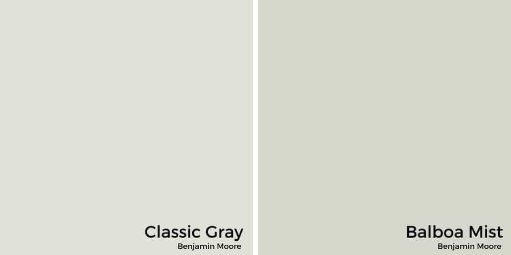 Classic Gray vs. Balboa Mist