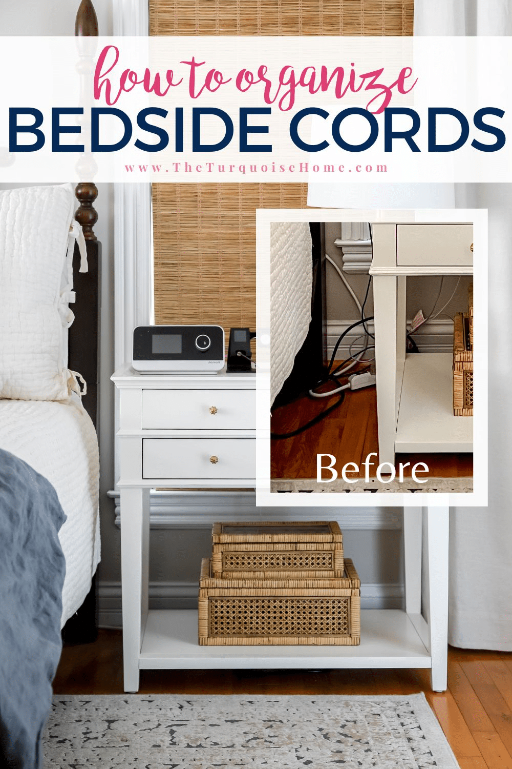 bedside cord organization ideas