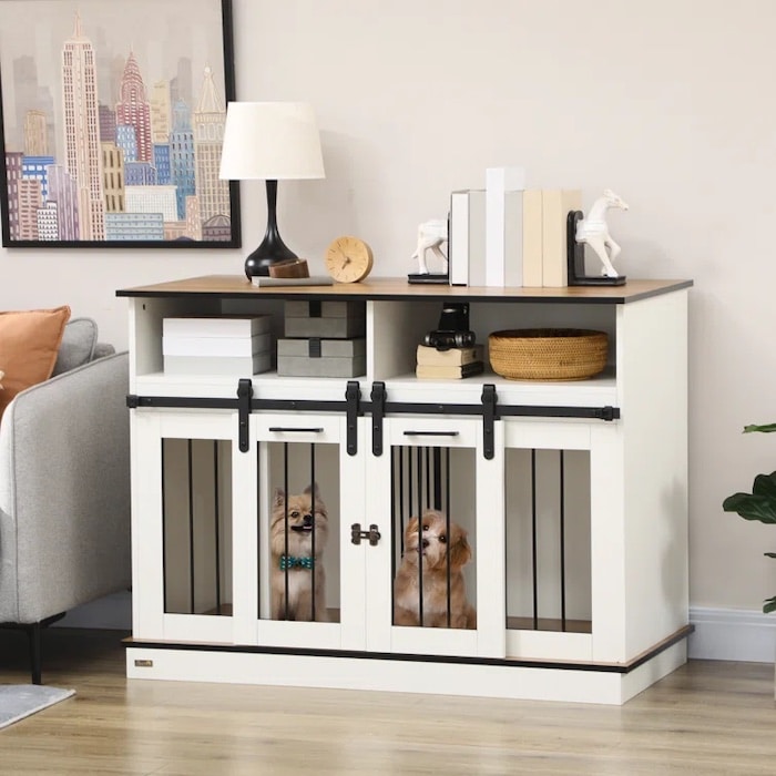 Bullwell Dog Crate Furniture for Large Dogs or Double Dog Kennel
