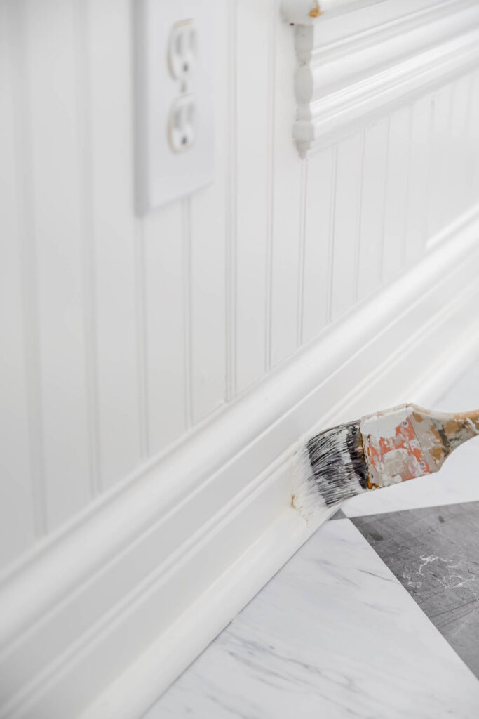 paint the trim with an angled brush and white trim.