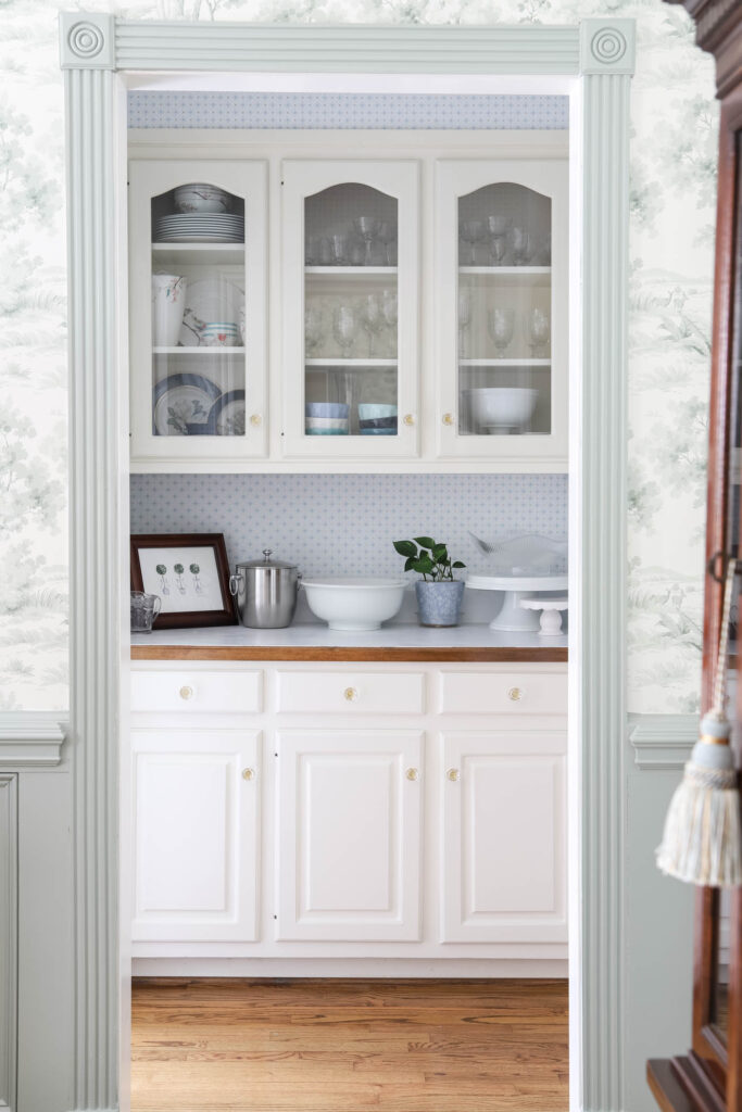 blue and white butler's pantry makeover