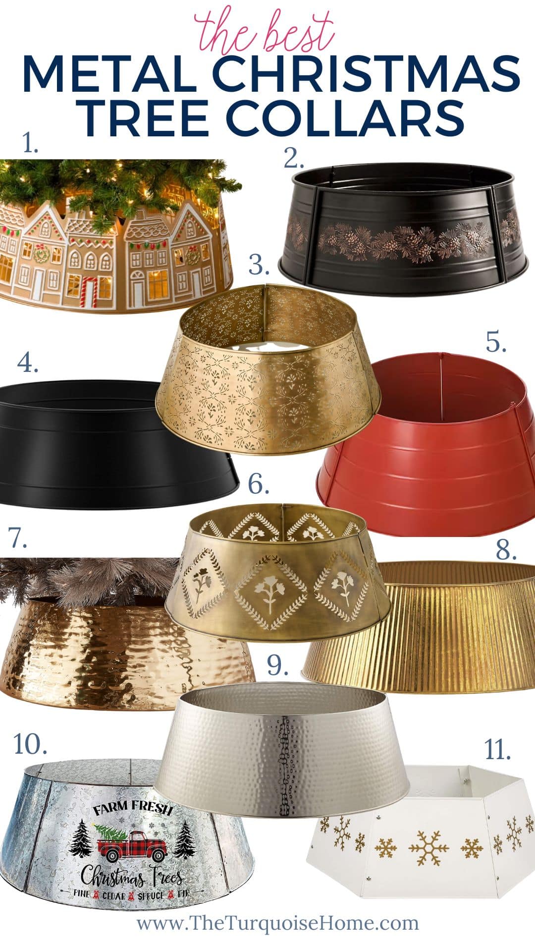 best metal Christmas tree collars