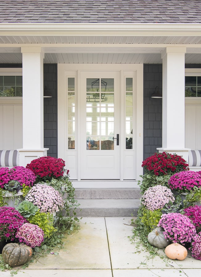 Burgundy and Pink Fall Porch