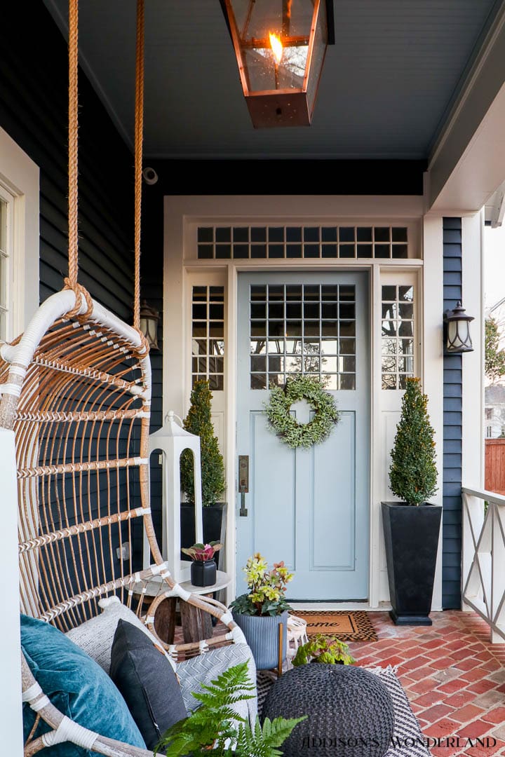 spring front porch with swing.