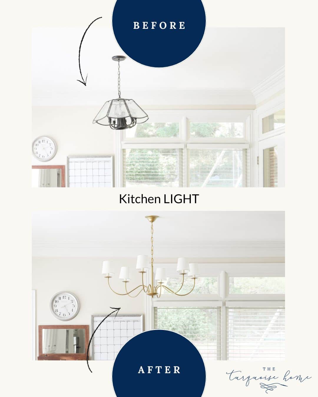 before and after kitchen lighting