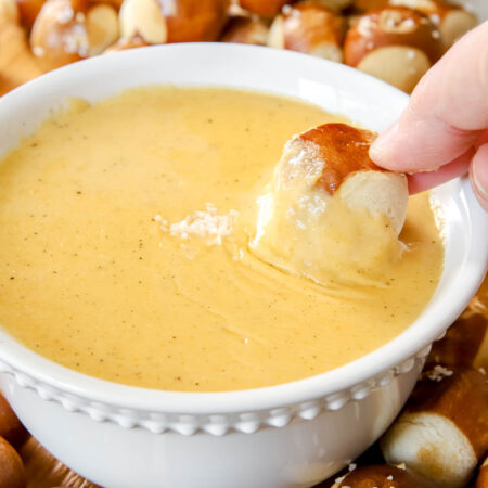 beer cheese pretzel dip.