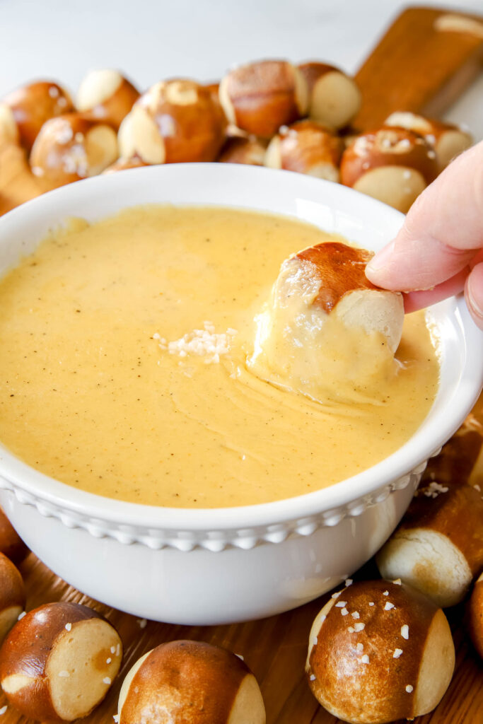 beer cheese pretzel dip.