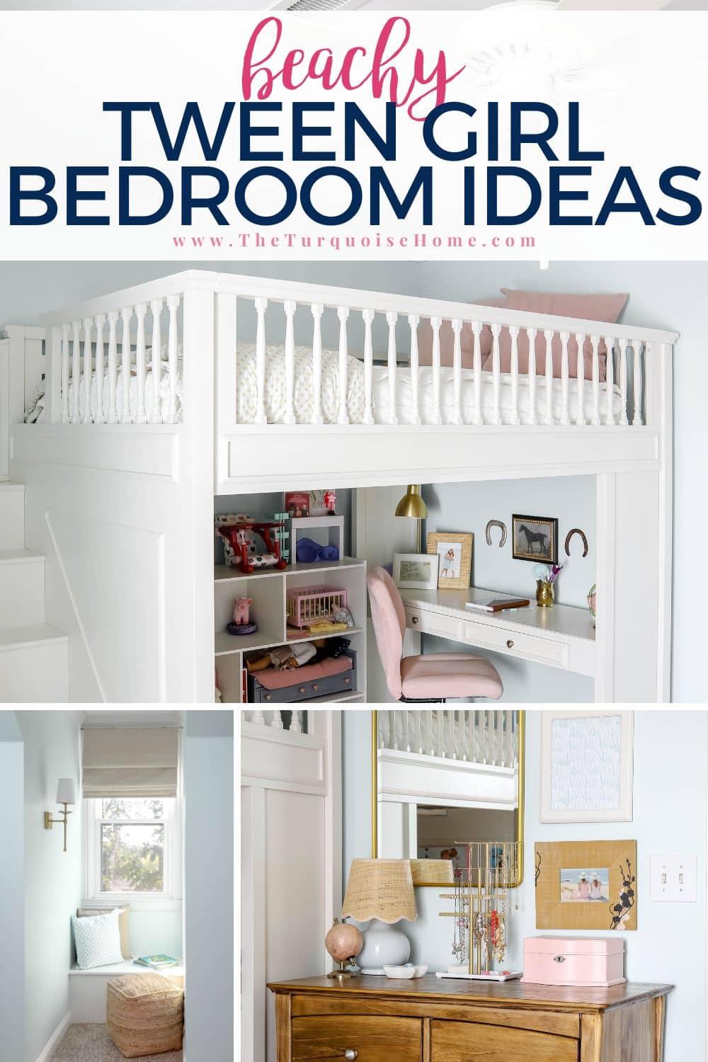 beachy tween girl bedroom makeover