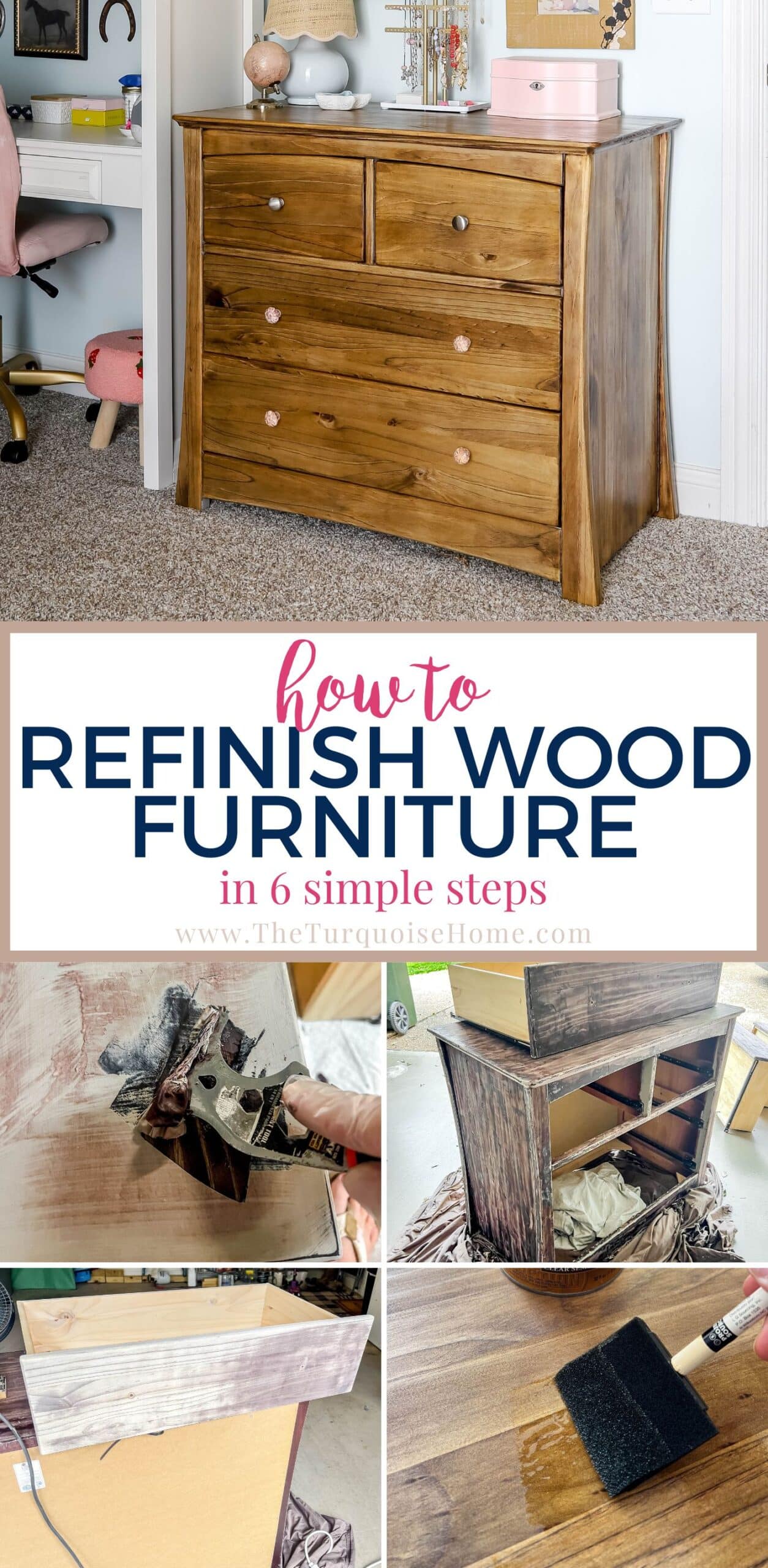 How to Refinish Wood Furniture - The Turquoise Home