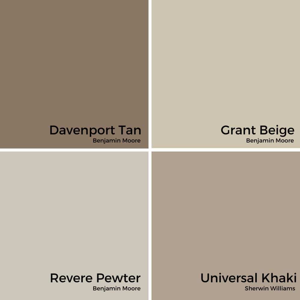 Davenport Tan vs. Other Paint Colors