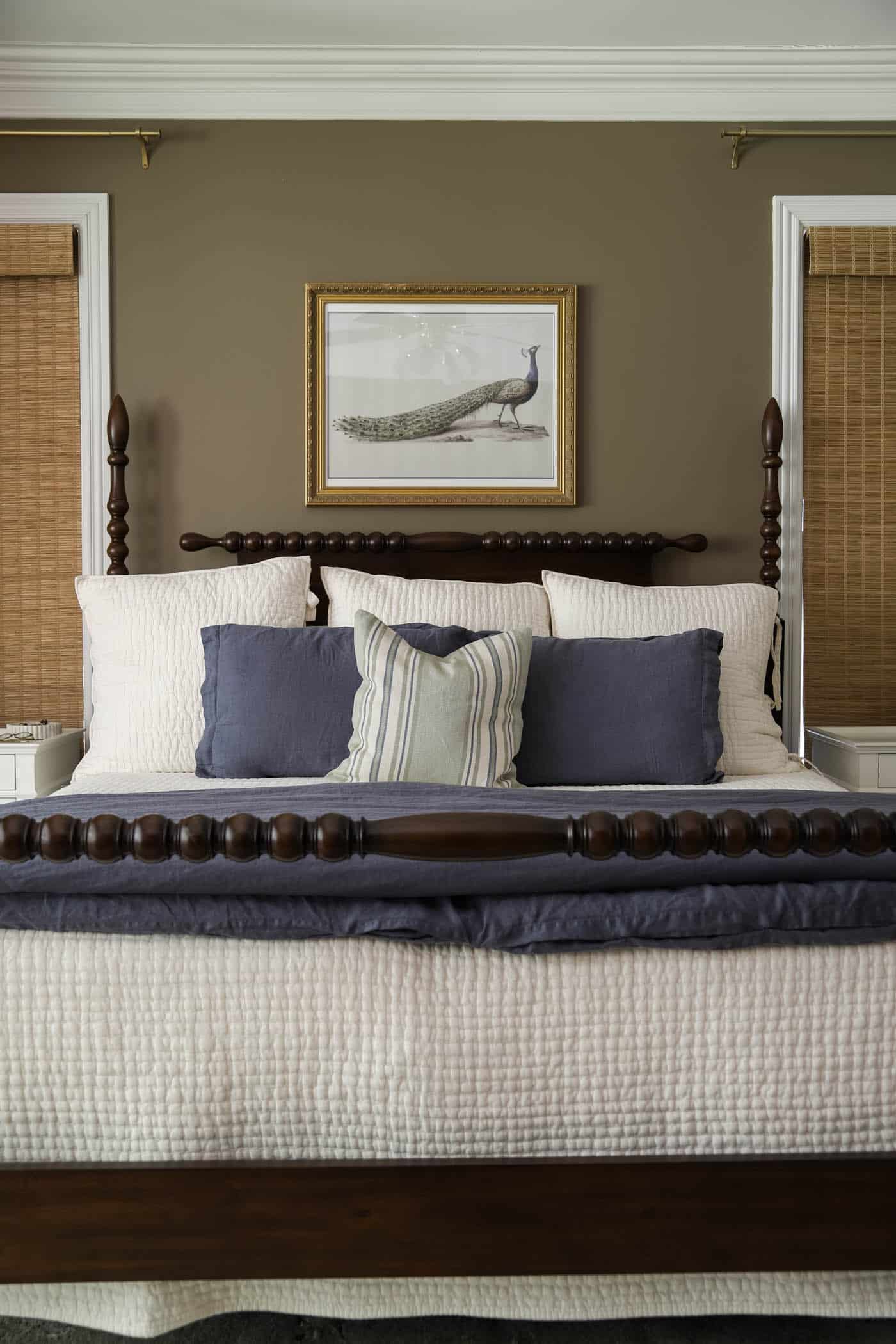 primary bedroom with Davenport Tan walls