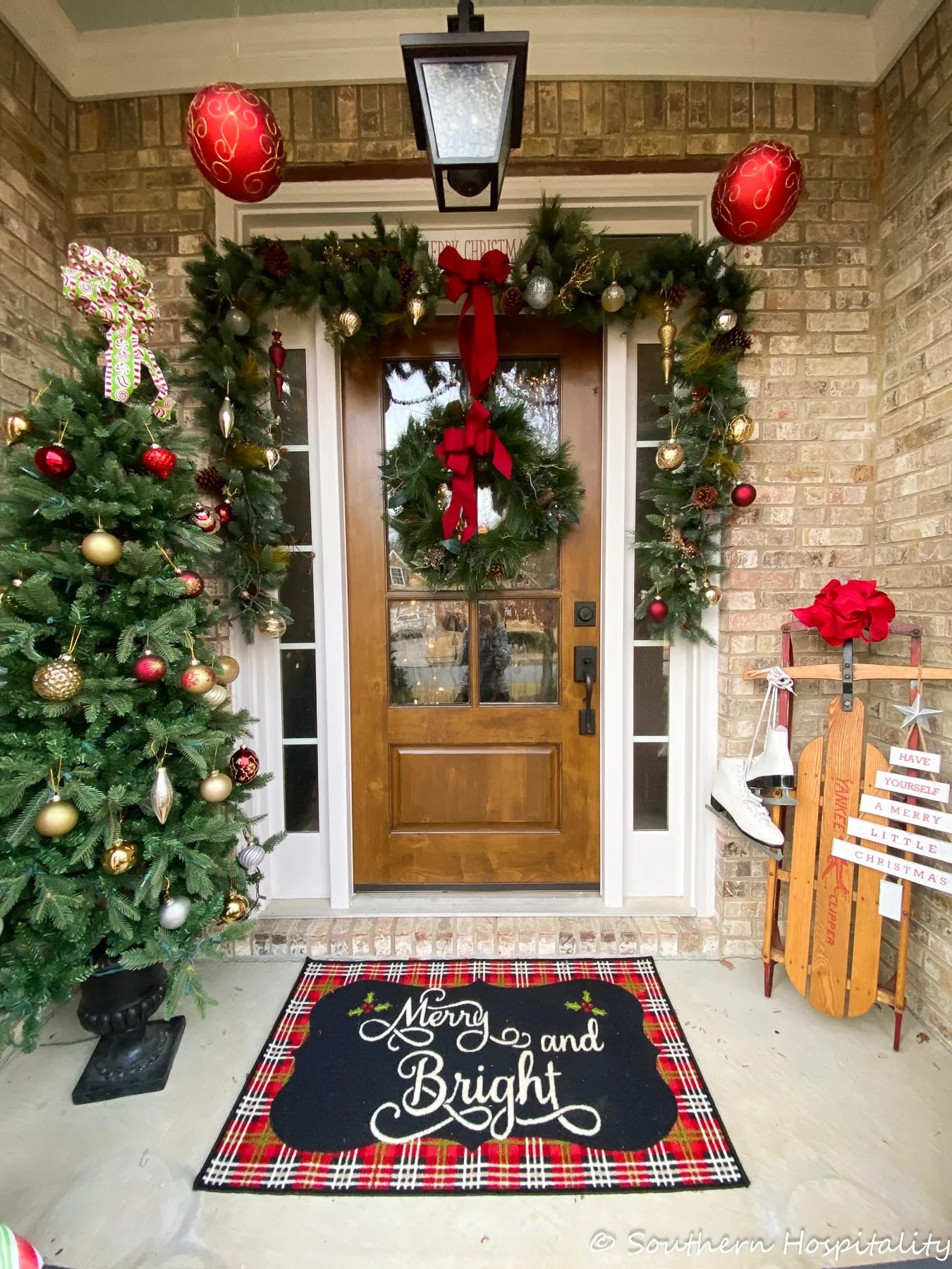 festive Christmas front porch