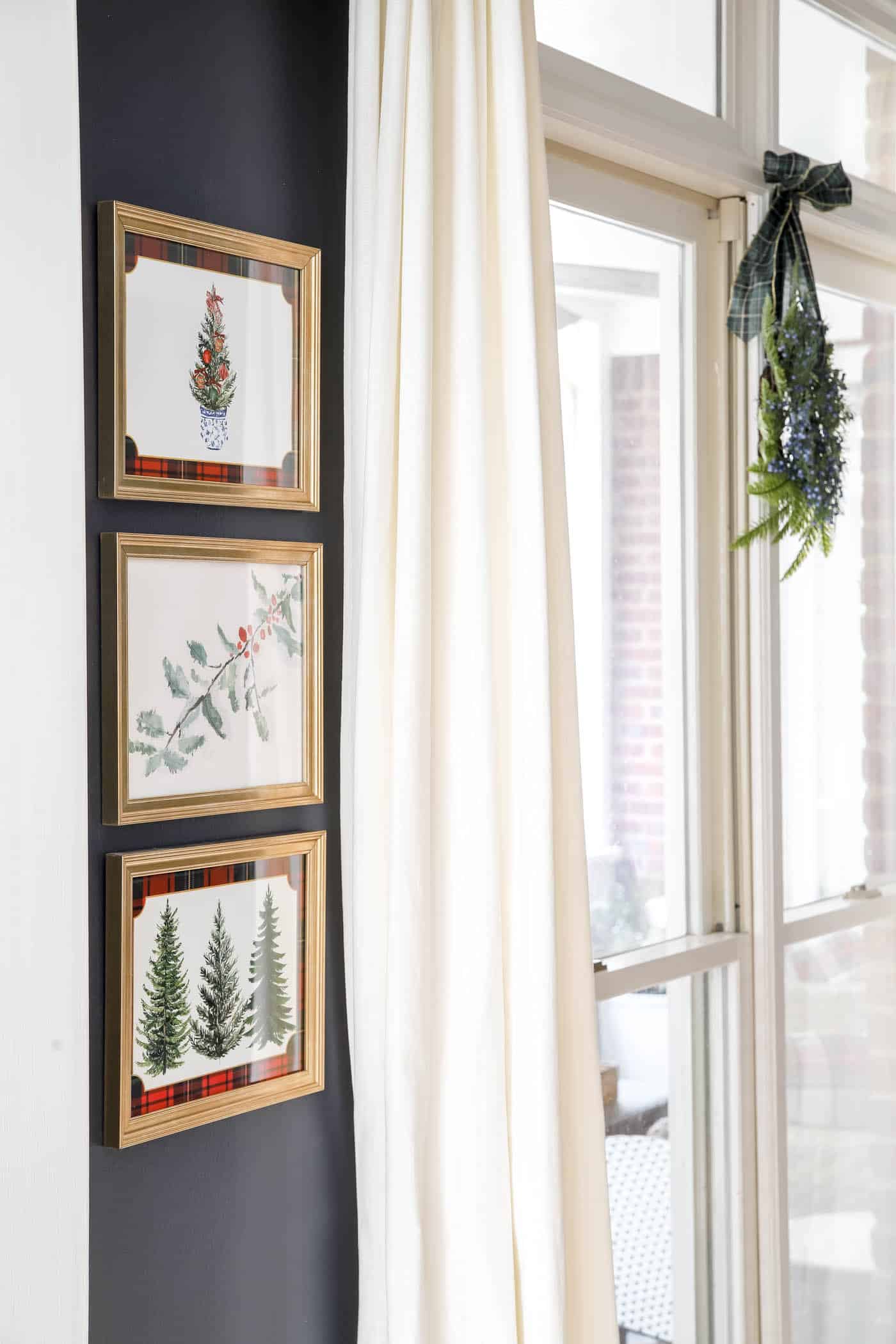 Classic printable Christmas art in a gallery frame.