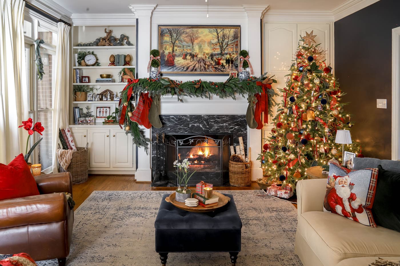 classic Ralph Lauren living room theme.