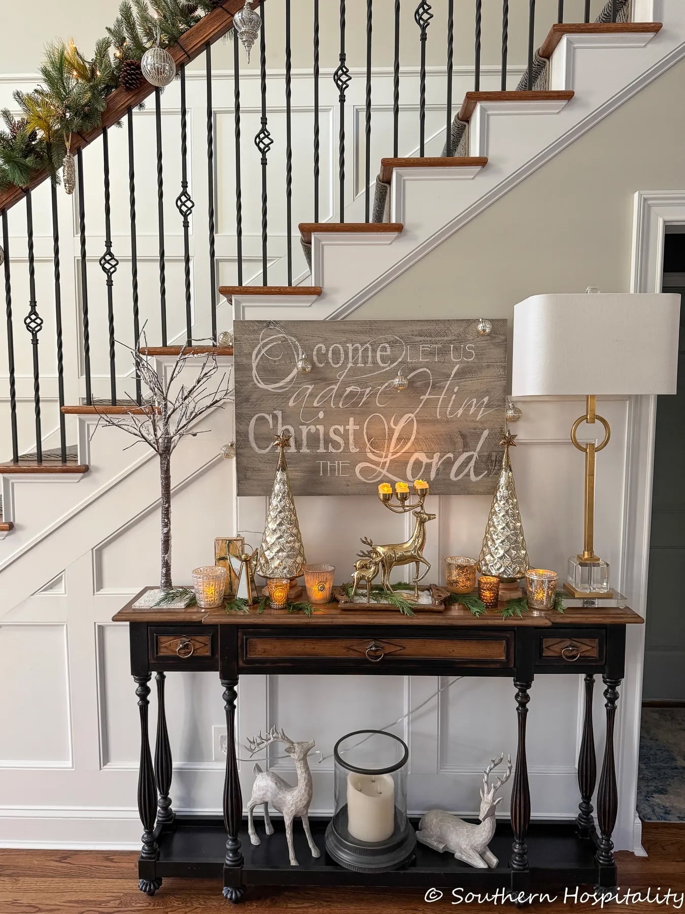 Festive Front Porch, Foyer & Dining Room