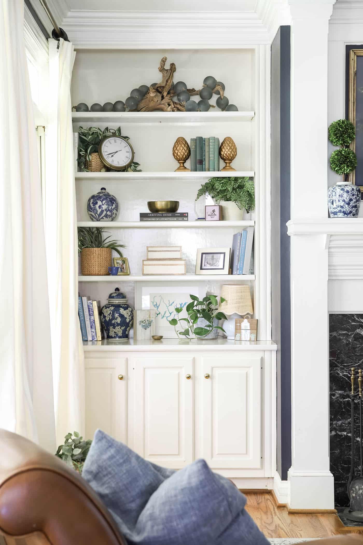 built-in bookshelves