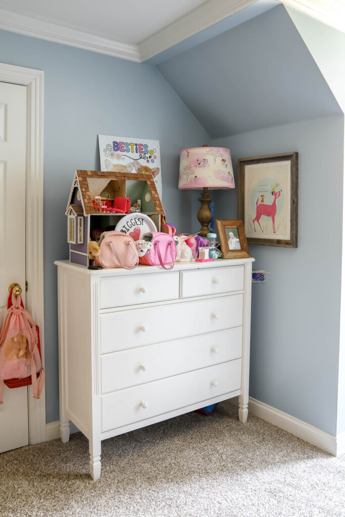 girls dresser before makeover