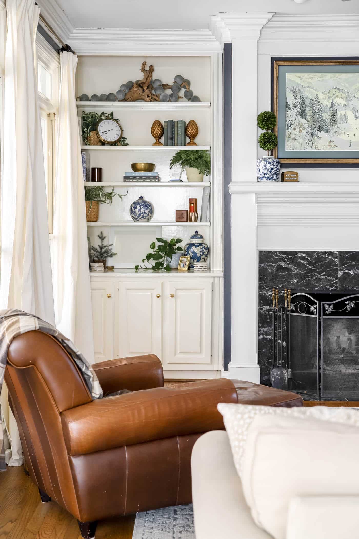 winter libraries in the living room.