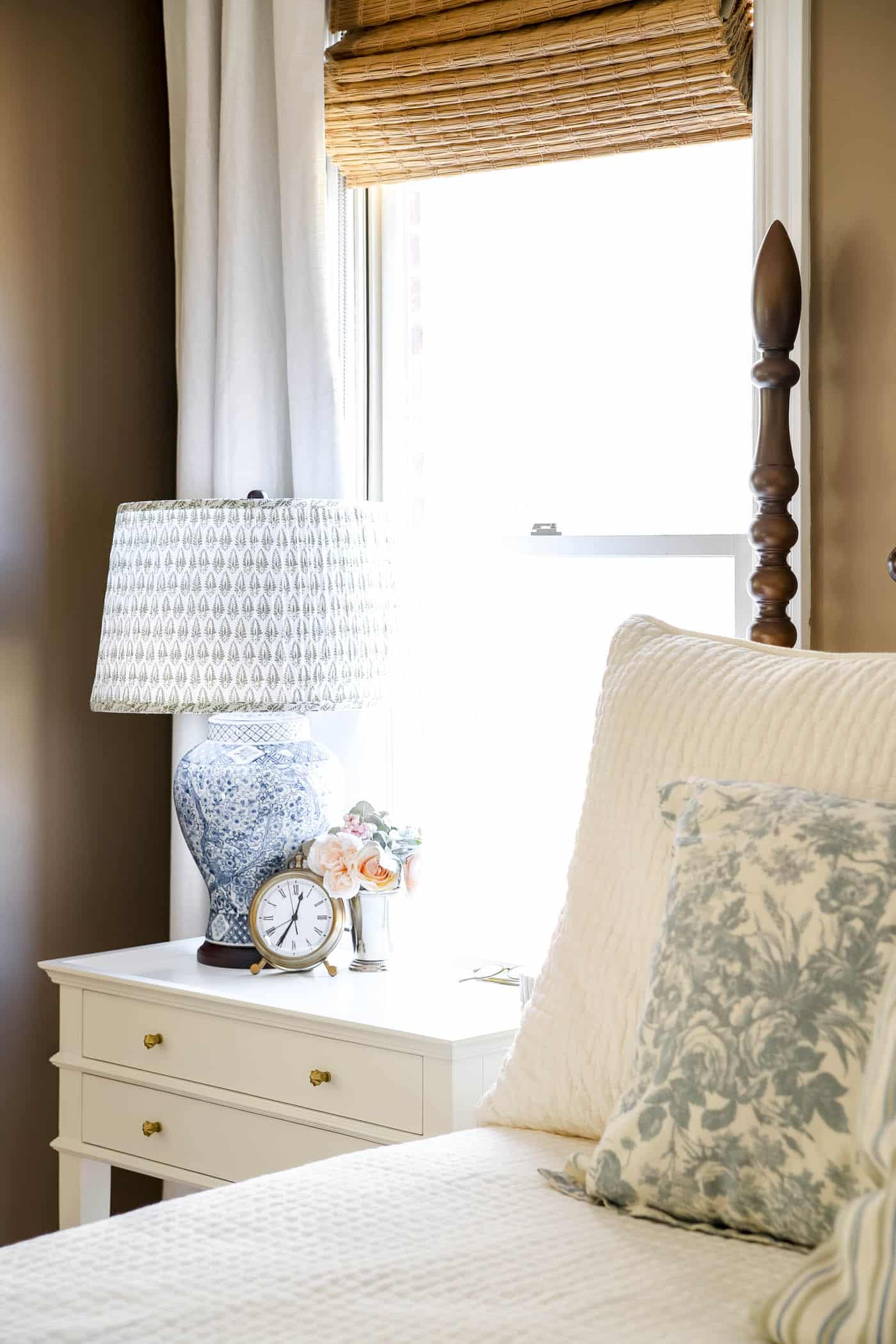 spring nightstand decor