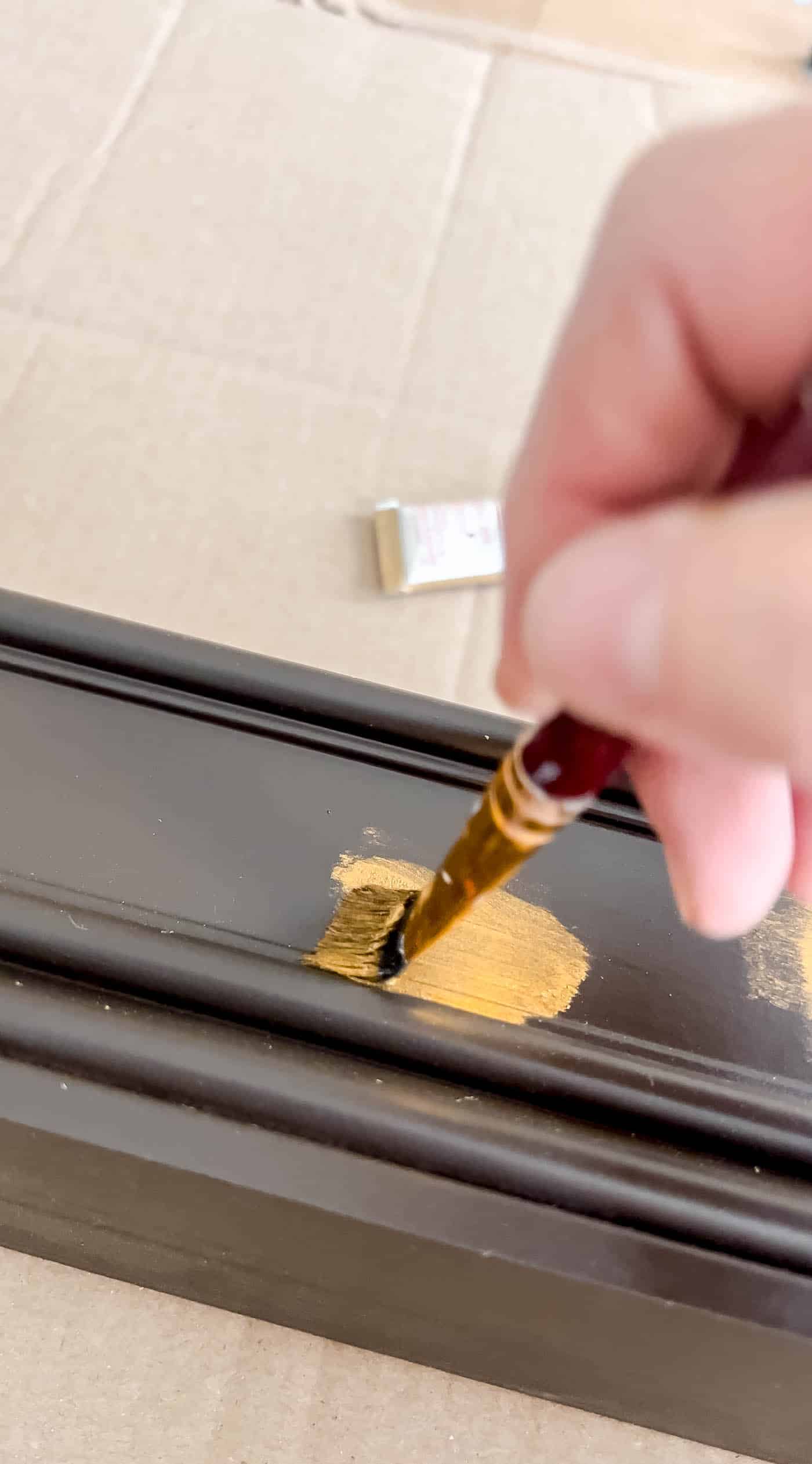 rub n buff on a DIY frame for a Frame TV.