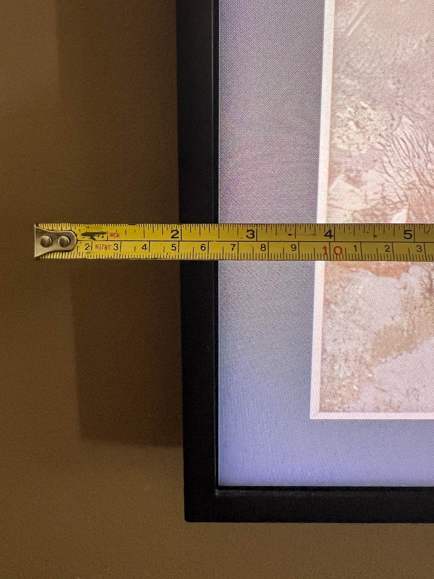 measuring the front trim of the TV