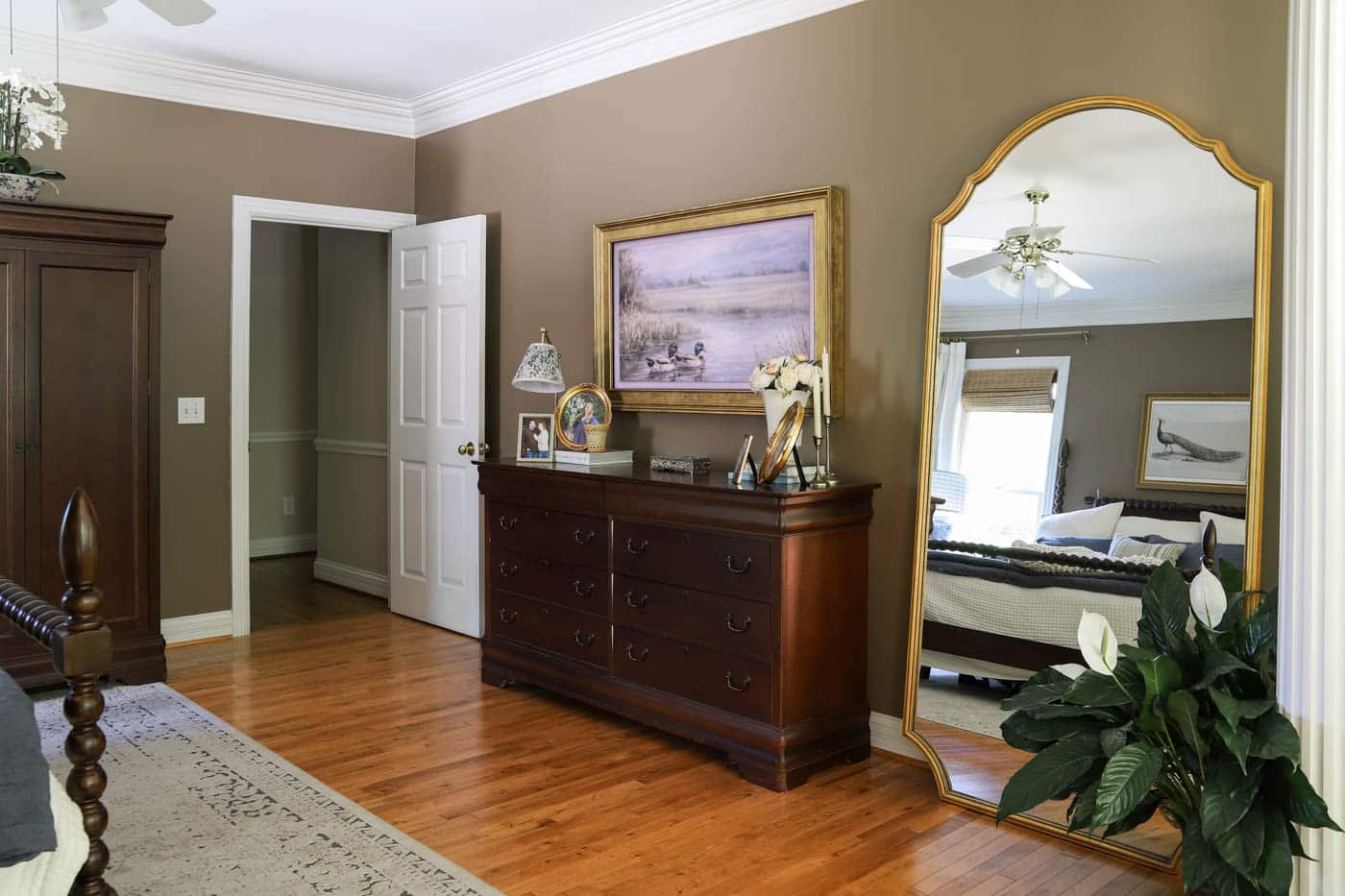 DIY Fancy Frame for Frame TV on bedroom wall