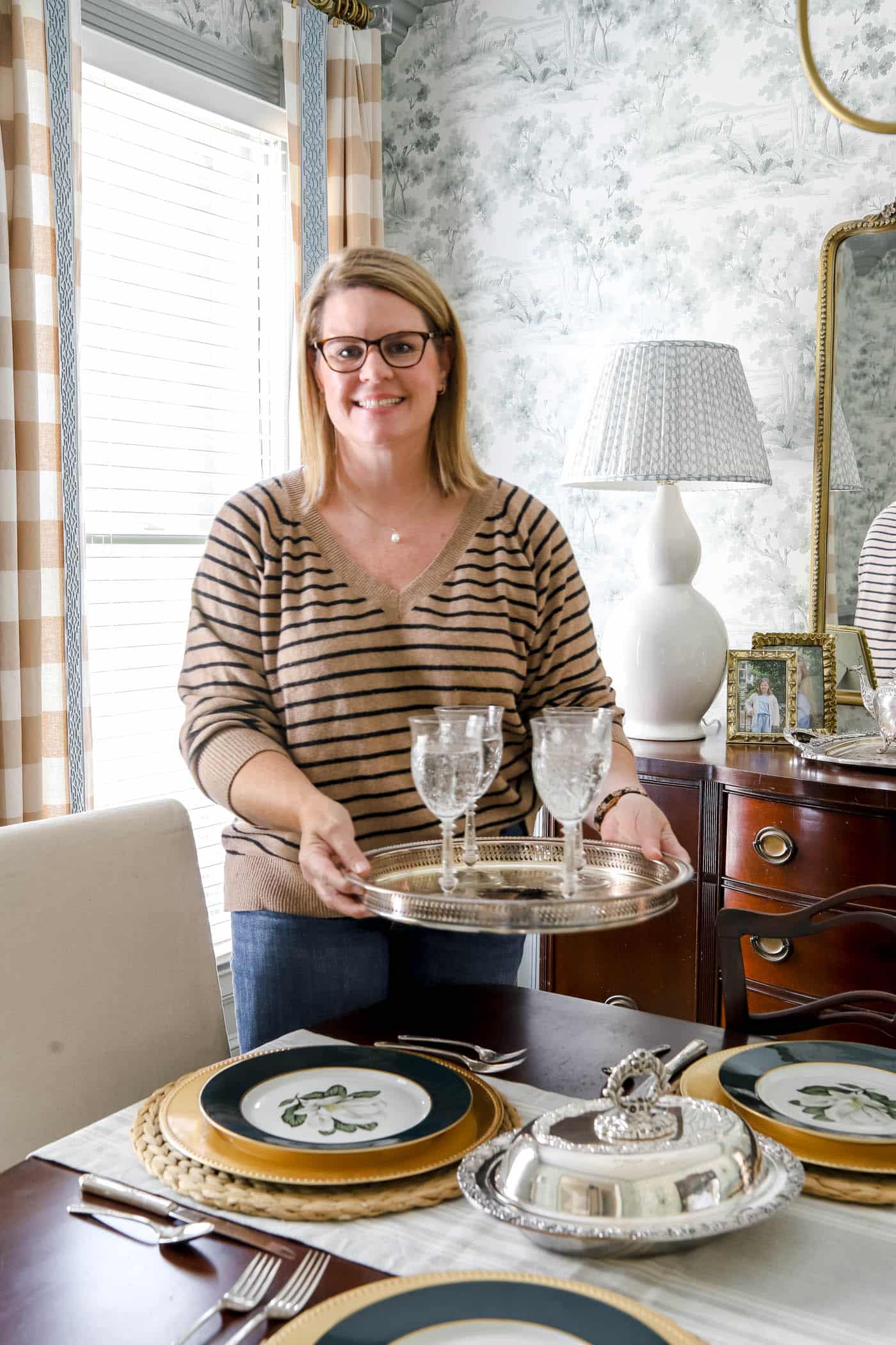 hosting a gathering with antique silver